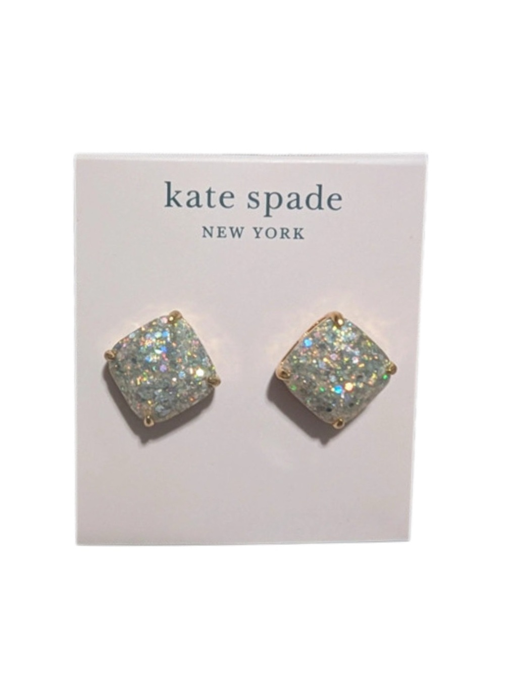 Kate Spade New York Opal Glitter Square Stud Earrings